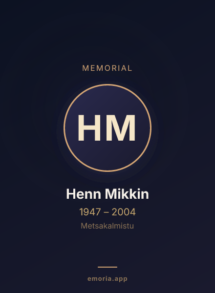 Memorial portrait of Henn Mikkin