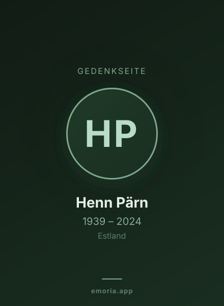 Gedenkportrait von Henn Pärn