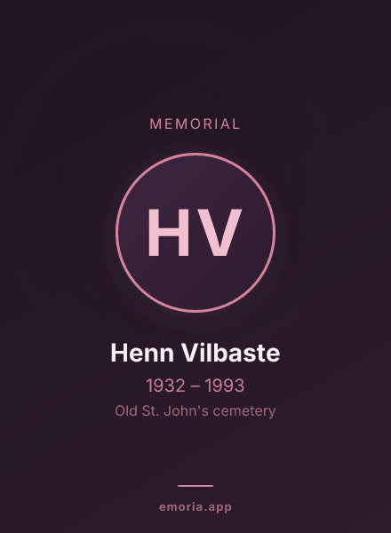 Memorial portrait of Henn Vilbaste