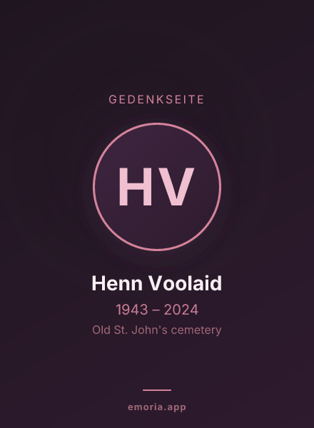Gedenkportrait von Henn Voolaid