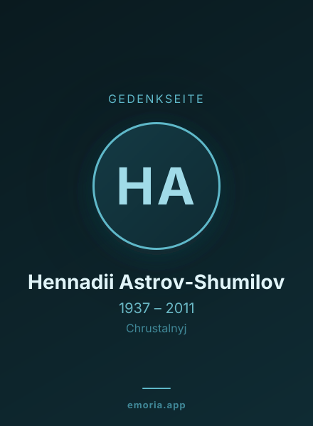 Gedenkportrait von Hennadii Astrov-Shumilov