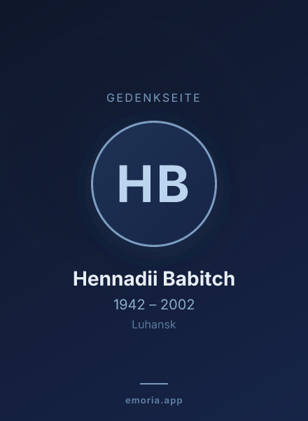 Gedenkportrait von Hennadii Babitch