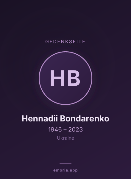 Gedenkportrait von Hennadii Bondarenko