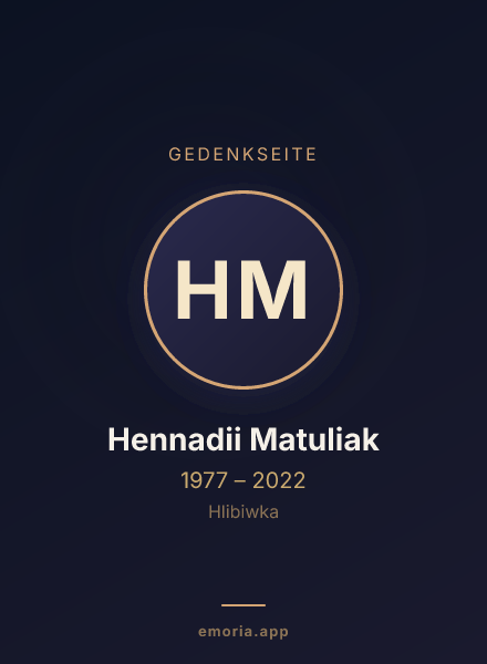 Gedenkportrait von Hennadii Matuliak
