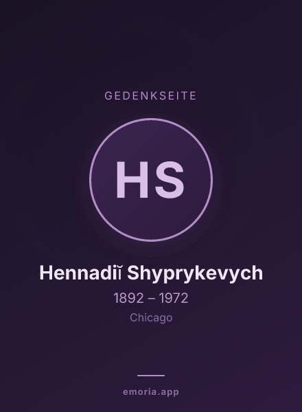 Gedenkportrait von Hennadiĭ Shyprykevych