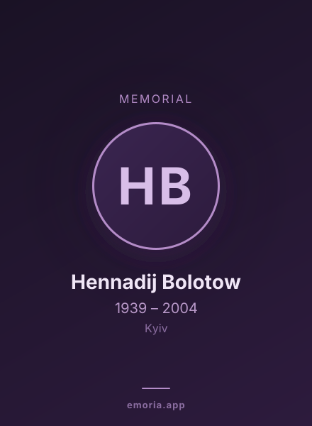 Memorial portrait of Hennadij Bolotow