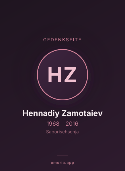 Gedenkportrait von Hennadiy Zamotaiev