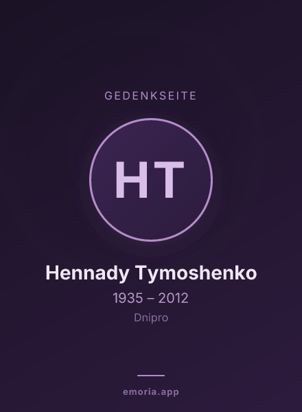 Gedenkportrait von Hennady Tymoshenko
