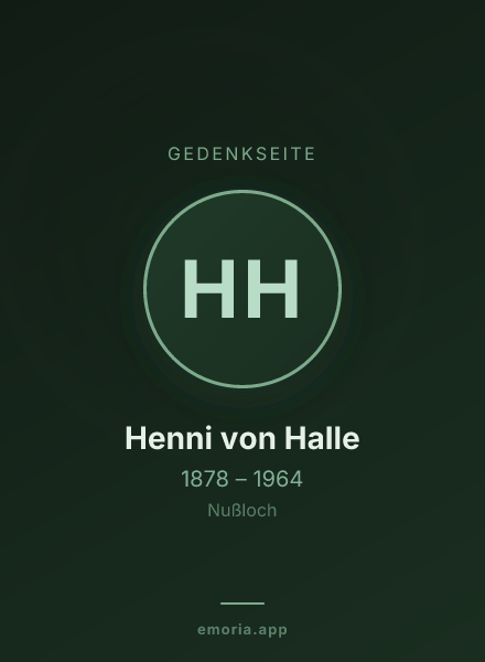 Gedenkportrait von Henni von Halle