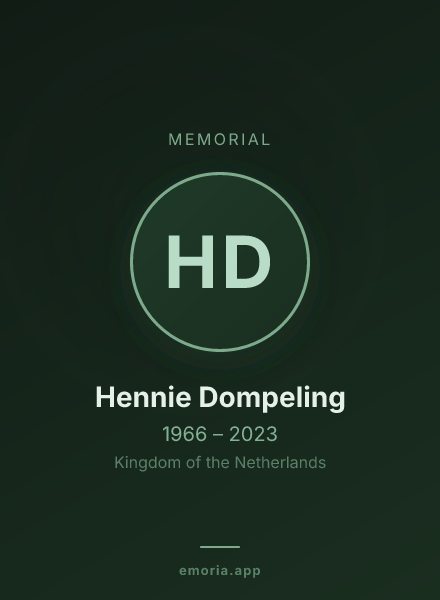 Memorial portrait of Hennie Dompeling