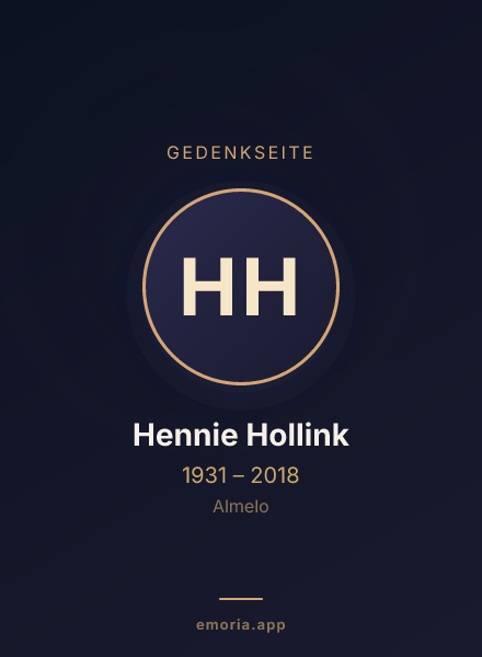 Gedenkportrait von Hennie Hollink