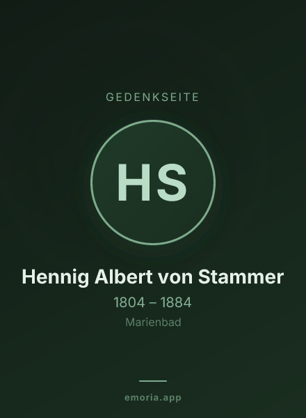 Gedenkportrait von Hennig Albert von Stammer