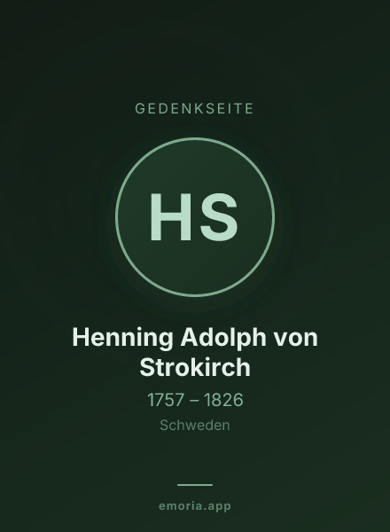 Gedenkportrait von Henning Adolph von Strokirch
