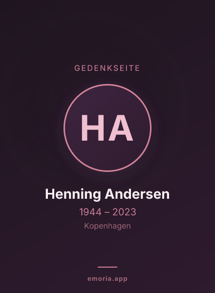 Gedenkportrait von Henning Andersen