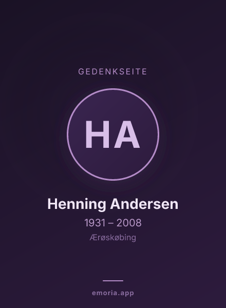 Gedenkportrait von Henning Andersen
