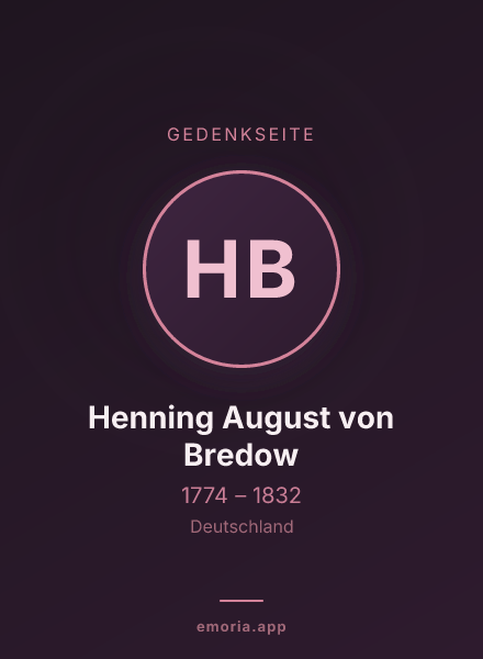 Gedenkportrait von Henning August von Bredow