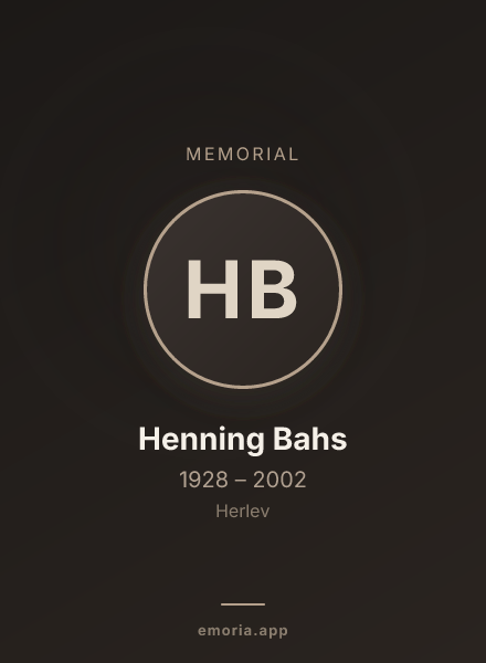 Memorial portrait of Henning Bahs