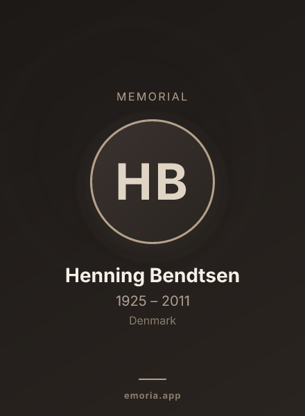 Memorial portrait of Henning Bendtsen