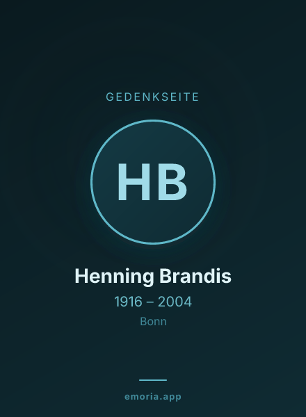 Gedenkportrait von Henning Brandis