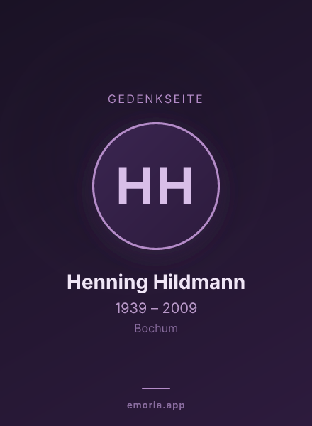 Gedenkportrait von Henning Hildmann