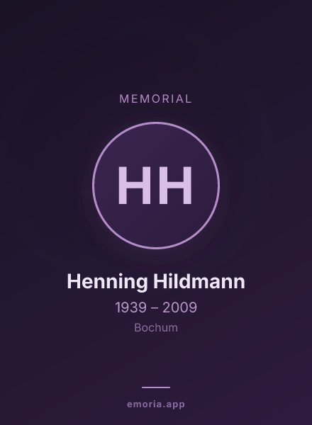 Memorial portrait of Henning Hildmann