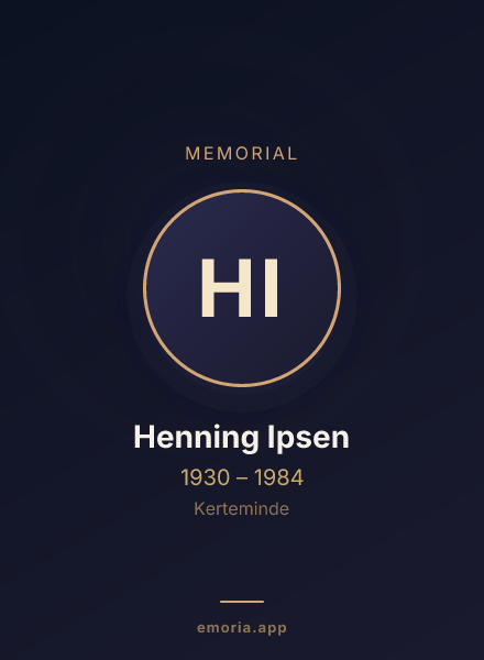 Memorial portrait of Henning Ipsen