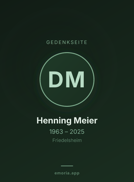 Gedenkportrait von Dr. Henning Meier