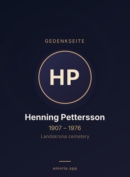Gedenkportrait von Henning Pettersson