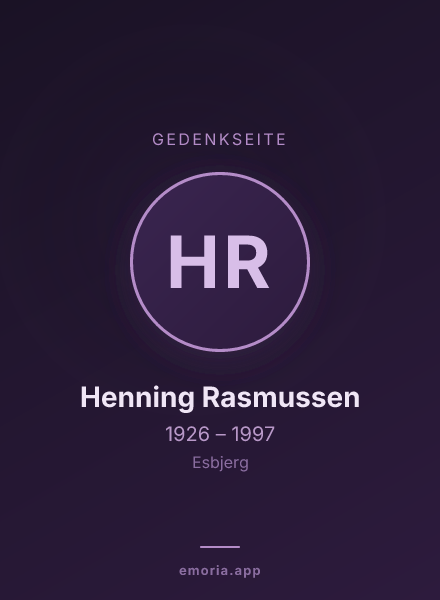 Gedenkportrait von Henning Rasmussen