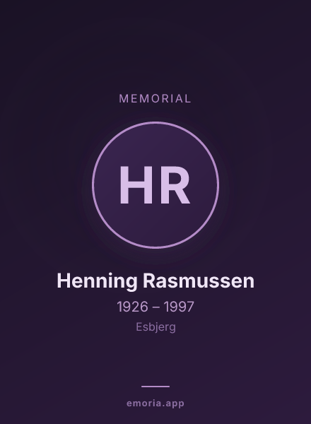 Memorial portrait of Henning Rasmussen