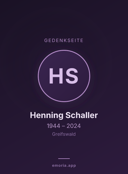 Gedenkportrait von Henning Schaller