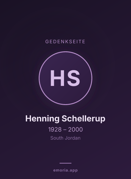 Gedenkportrait von Henning Schellerup