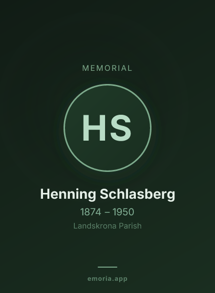 Memorial portrait of Henning Schlasberg