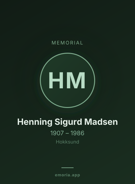 Memorial portrait of Henning Sigurd Madsen