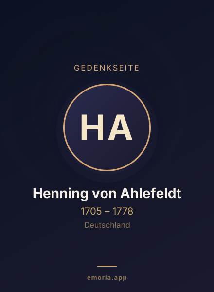 Gedenkportrait von Henning von Ahlefeldt