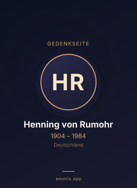 Gedenkportrait von Henning von Rumohr