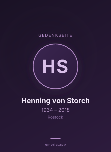 Gedenkportrait von Henning von Storch