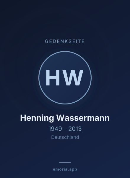 Gedenkportrait von Henning Wassermann