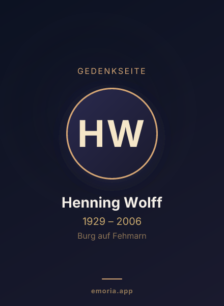 Gedenkportrait von Henning Wolff