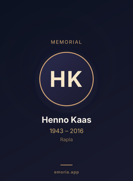 Memorial portrait of Henno Kaas