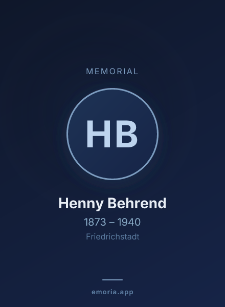 Memorial portrait of Henny Behrend