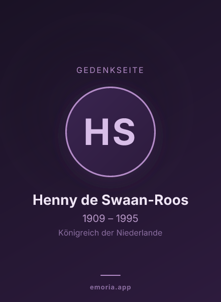 Gedenkportrait von Henny de Swaan-Roos