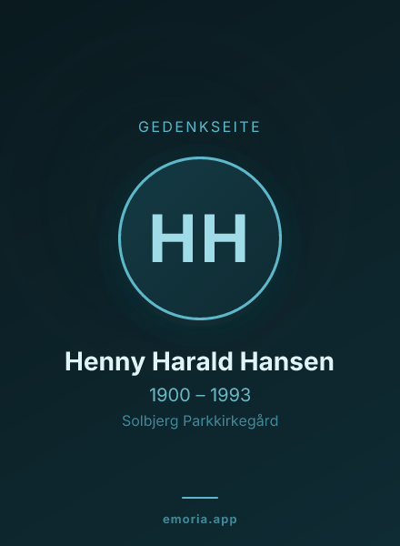 Gedenkportrait von Henny Harald Hansen