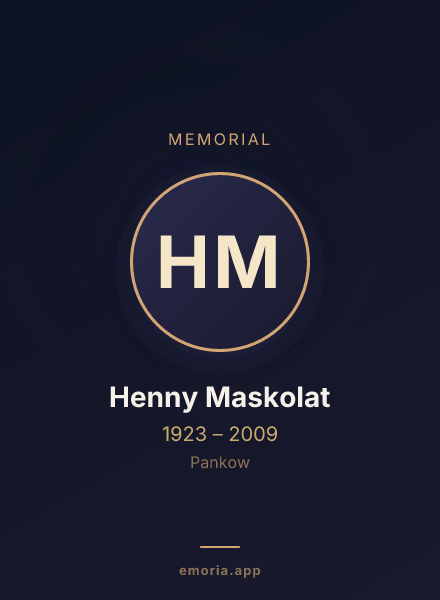 Memorial portrait of Henny Maskolat