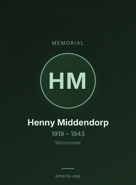 Memorial portrait of Henny Middendorp