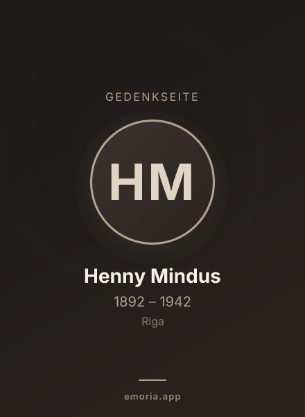 Gedenkportrait von Henny Mindus