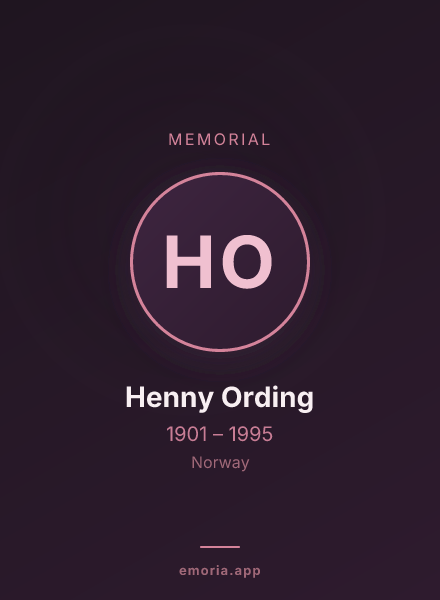 Memorial portrait of Henny Ording