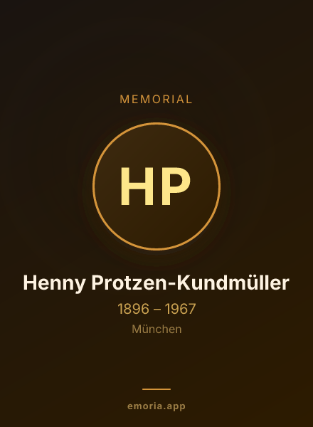 Memorial portrait of Henny Protzen-Kundmüller