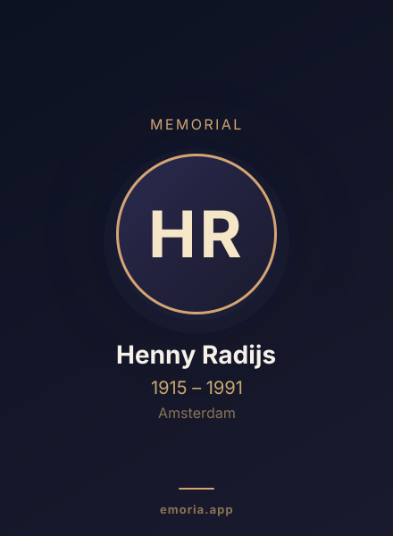 Memorial portrait of Henny Radijs