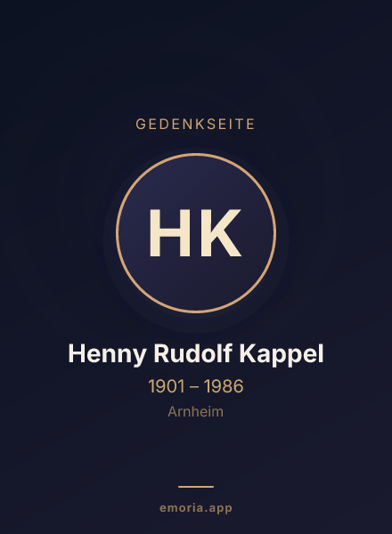 Gedenkportrait von Henny Rudolf Kappel